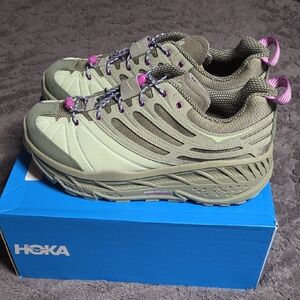 💥Hoka One One Stinson EVO OG TP🗯 Women's Green and Pink Sneakers